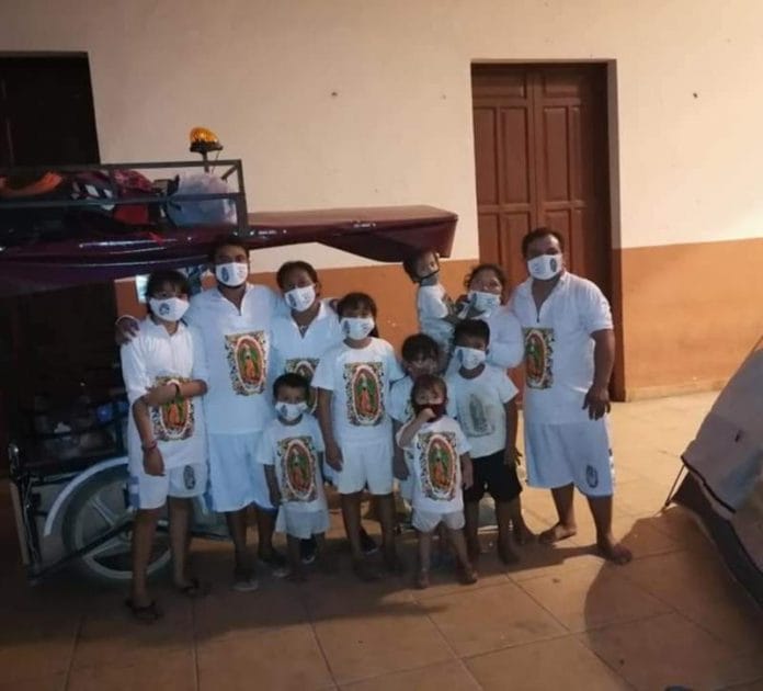 Pese a Covid-19, familia de Kanasín peregrinan rumbo a Tabasco