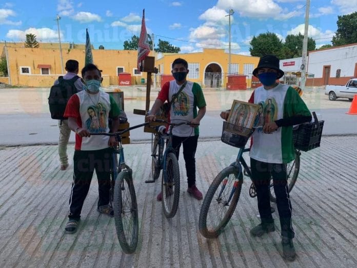 Peregrinos de Uayma pedalean rumbo a Progreso a pesar de Covid-19