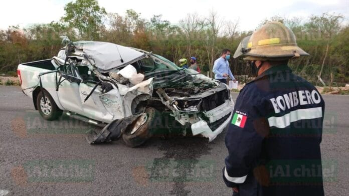 Dos aparatosos accidentes se registraron esta mañana en la Mérida - Tetiz
