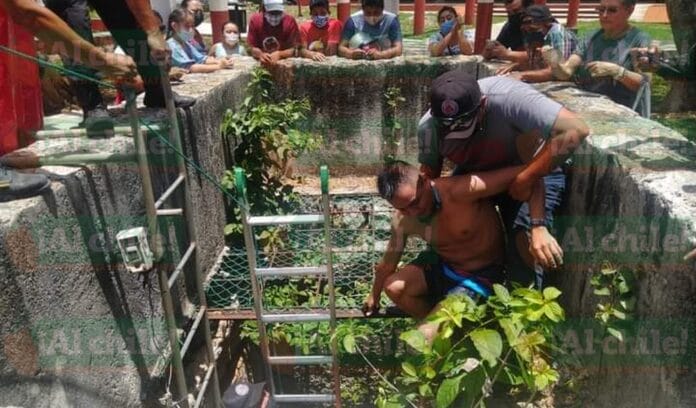 Turista casi se ahoga en cenote