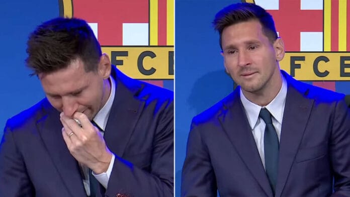 Lionel Messi entre lágrimas se despide del Barcelona