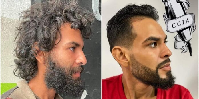 El antes y el después de un indigente al que le cambiaron el look (fotos)
