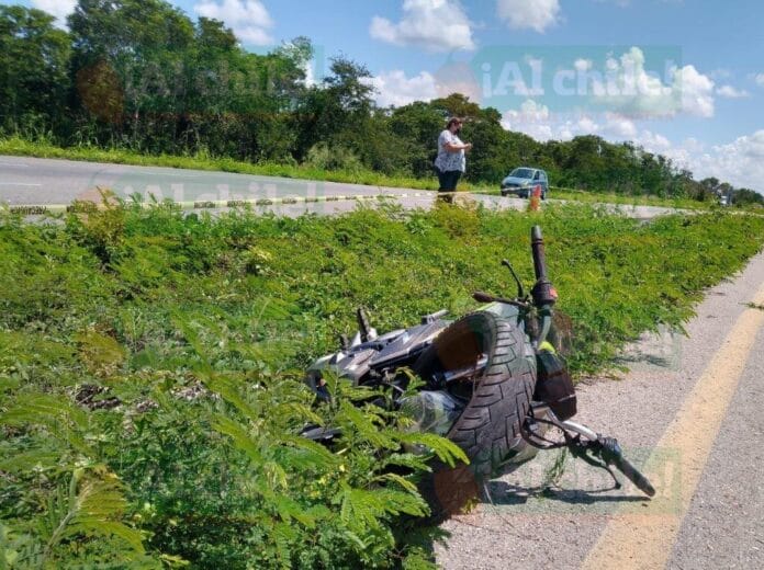 Motociclista derrapa y muere en la Mérida - Cancún