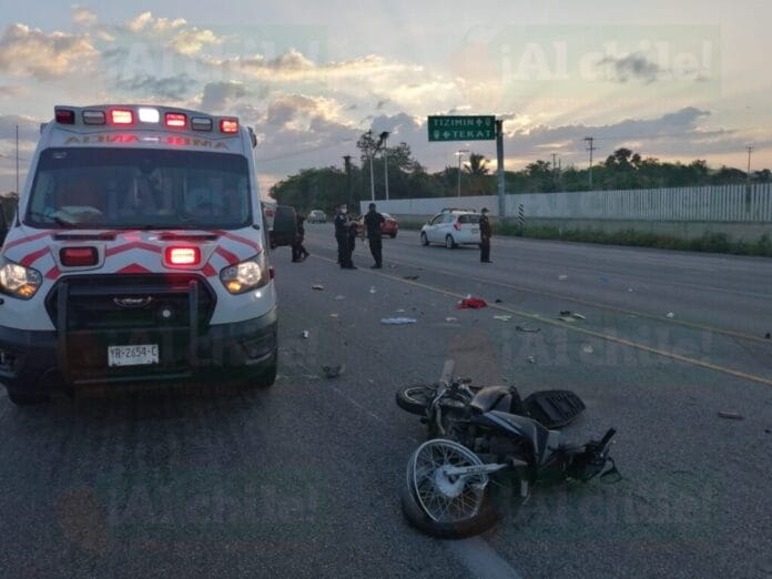 Triste amanecer para un motociclista en la Mérida - Tizimín