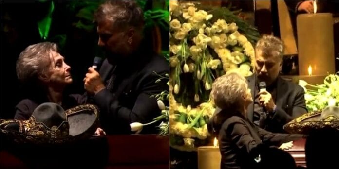 Alejandro Fernández le canta a su padre Vicente en velorio (VIDEO)