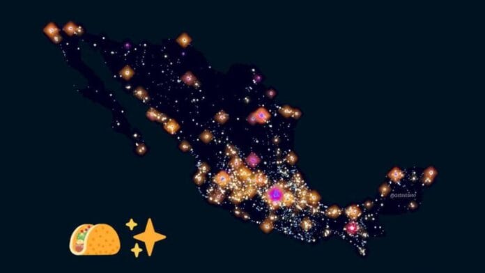 Así se ven los puestos de tacos en México según un mapa