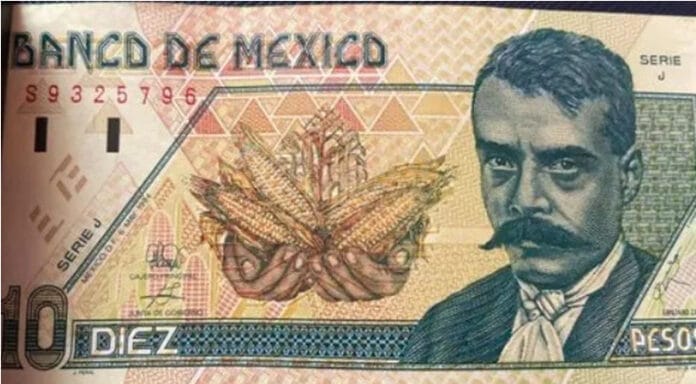 billete 10 pesos