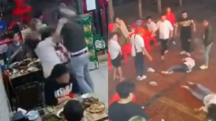 Golpean a mujeres en un restaurante (VIDEO)