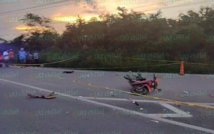 colisión con un auto en la vía Mérida-Cancún