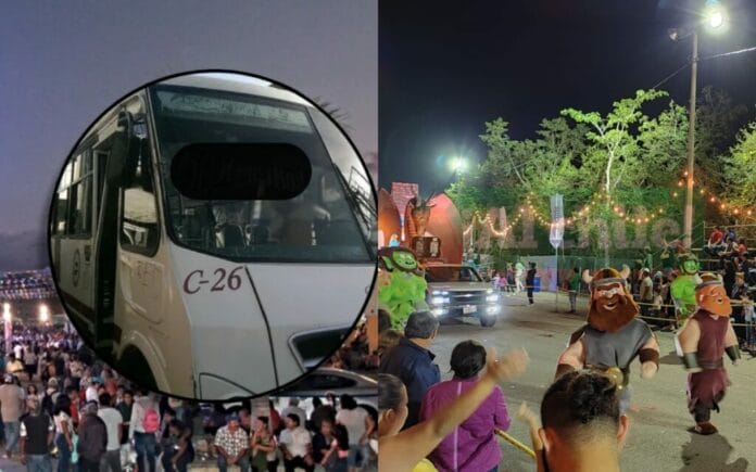 autobuses gratuitos para ir al Carnaval en Xmatkuil
