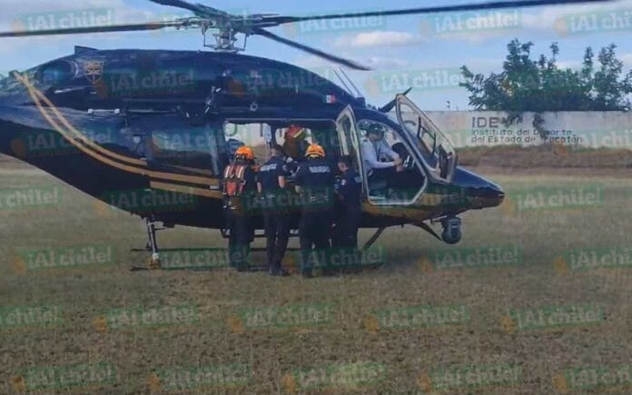Helicóptero de la SSP traslada al hospital a un niño gravemente herido