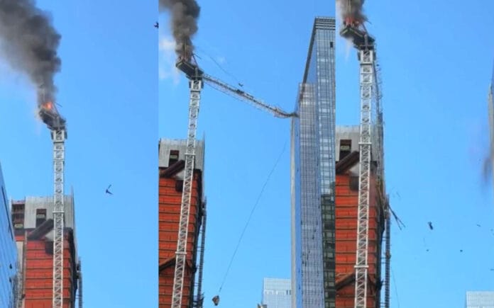 Grúa se incendia y colapsa en Nueva York; por lo menos hay seis heridos (VÍDEO)