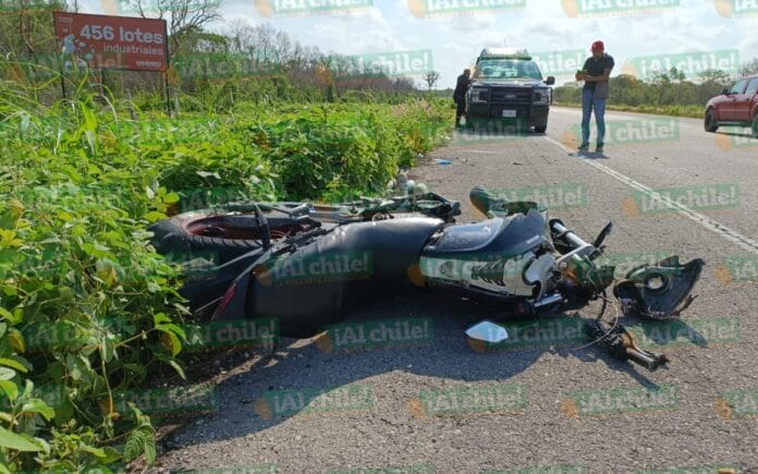 accidente  en la vía Mérida-Tetiz