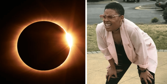 ciego eclipse solar lentes