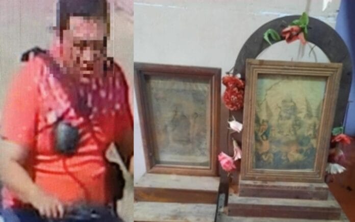 Ladrón de imágenes religiosas en Chapab