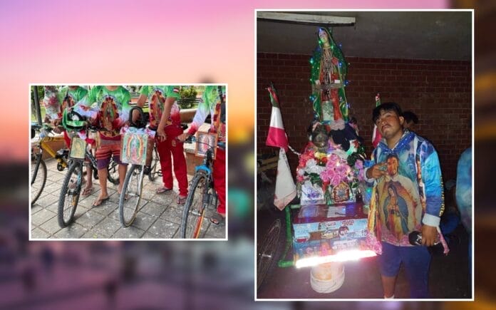 Peregrinos ciclistas devotos a la Virgen de Yucatán