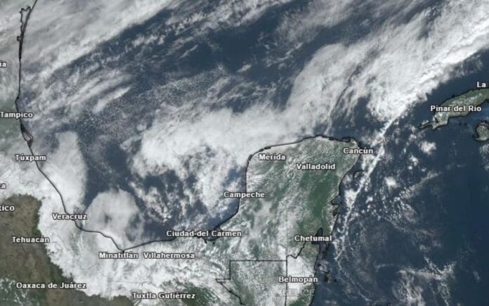 Clima Yucatán. Domingo con lluvias dispersas en la Península por efecto del frente frío “Chi”