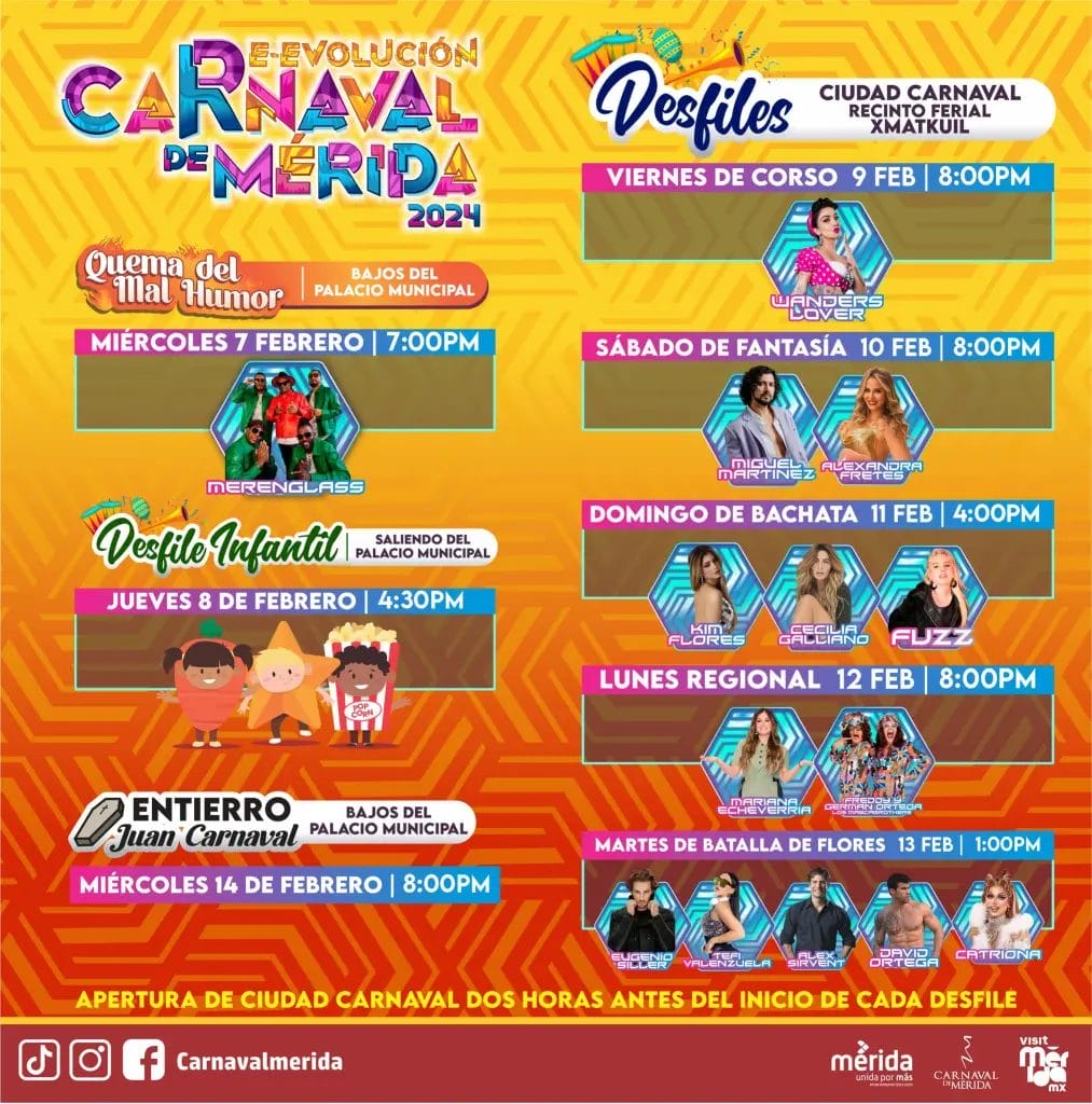 Yucatán. Carnaval de Mérida 2024: Actividades, fechas, horarios y toda la diversión que te espera