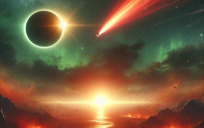 cometa diablo y el eclipse solar