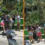 Mujeres se agarraron de las greñas en pleno parque principal de Peto (VIDEO)