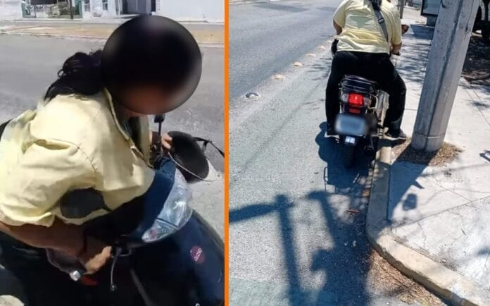 Yucatán. Mujer se baja de su moto para agredir a abuelita después de haber estado a punto de arrollarla