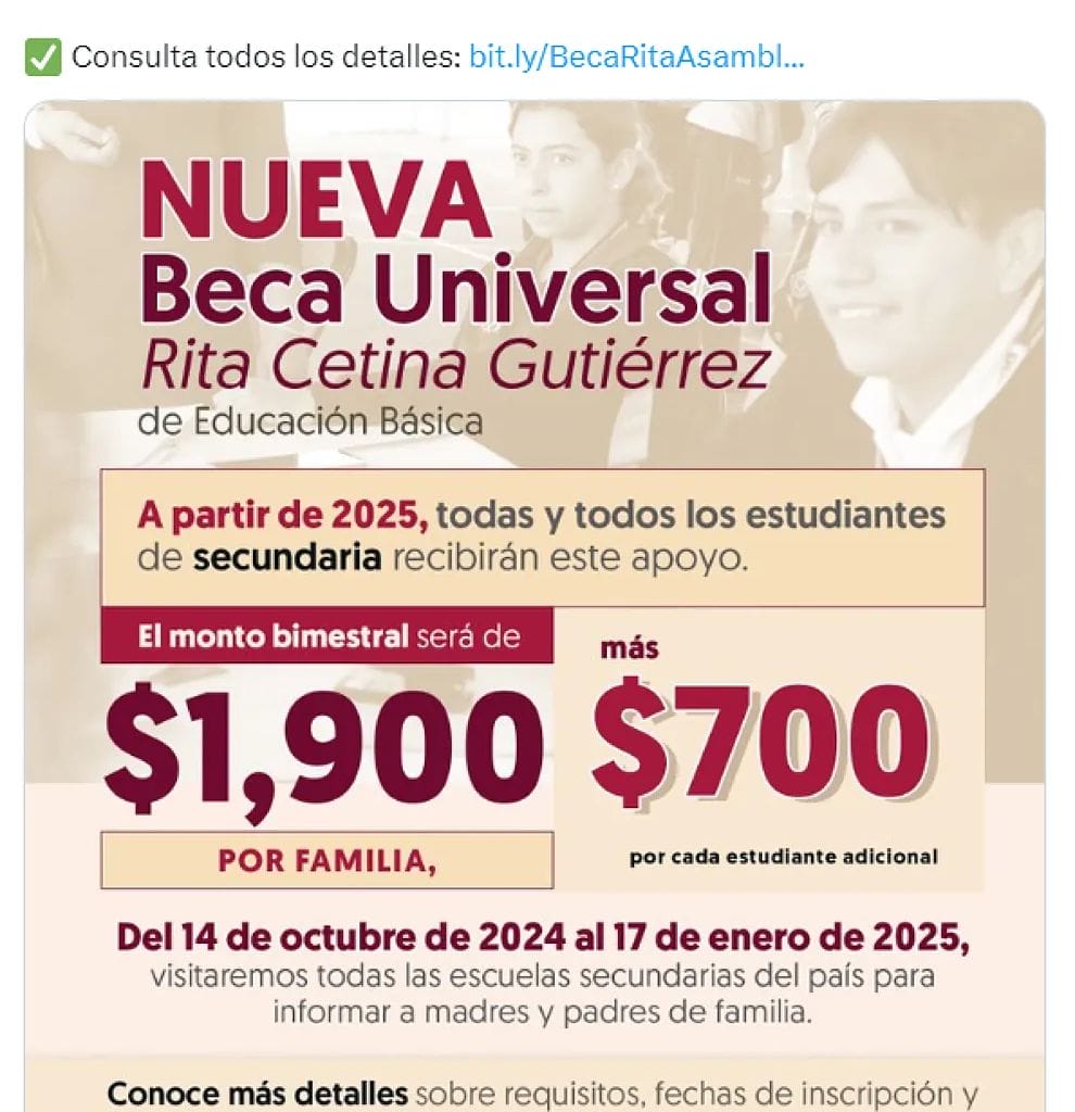 Beca Universal Rita Cetina: ¿Cómo Y Cuál Es El Registro Para Obtener El ...