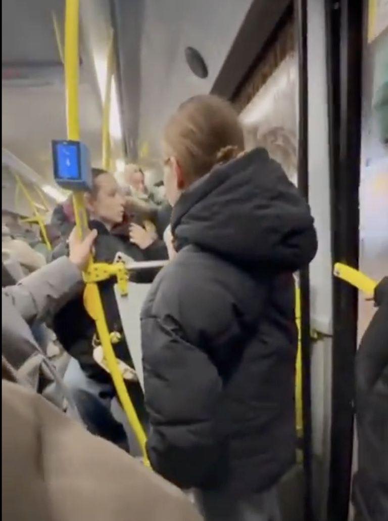 VIDEO: Embarazada le da unos buenos trancazos a abuelito solo por negarse a darle su asiento en el autobús 