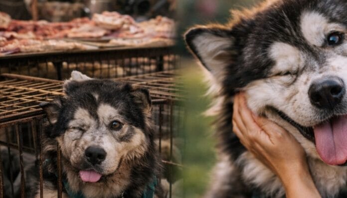 Rescatan a perrito discapacitado del comercio de carne en China