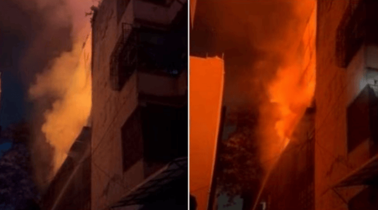 Quiso quitarse el calor con el clima y provoca voraz incendio un edificio; 9 personas no la contaron