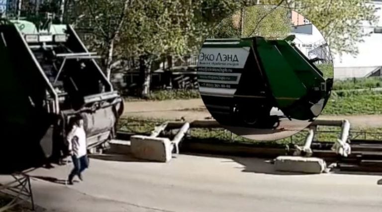 VIDEO MUY FUERTE: Abuelita muere tras ser aplastada por un camión de basura