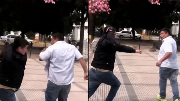 VIDEO: Político es agredido por pobladores con cinturonazos y mordidas tras anunciar cierre de calles