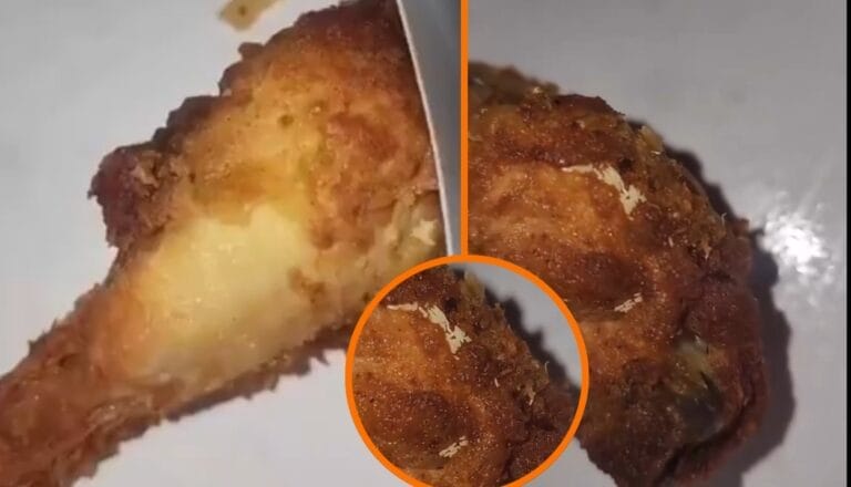 Se le quitaron las ganas de comérselo: el pollo estaba lleno de larvas